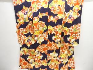 アンティーク　花古典柄振袖